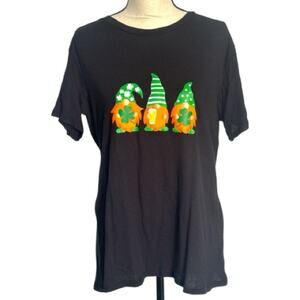St Patrick's Day Cute Funny Gnome Short Sleeve T-Shirt Tee Small NWOT